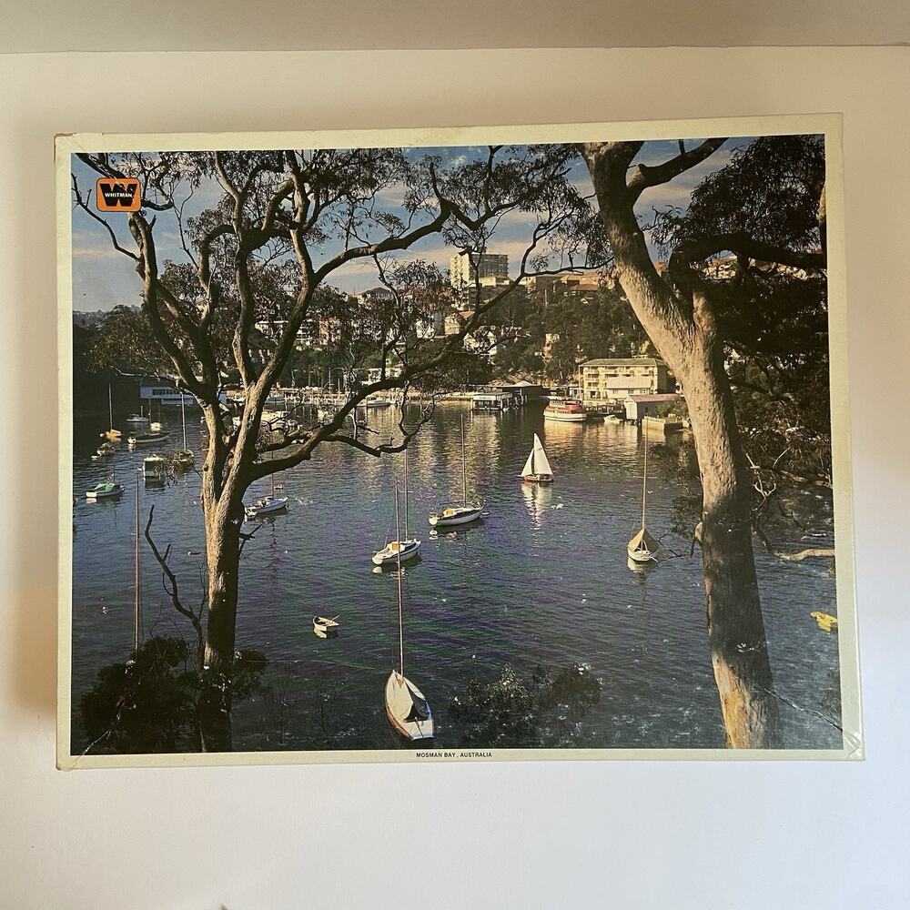 Vintage Whitman Mosman Bay Australia 1,000 Piece Puzzle, Sail Boats Scene